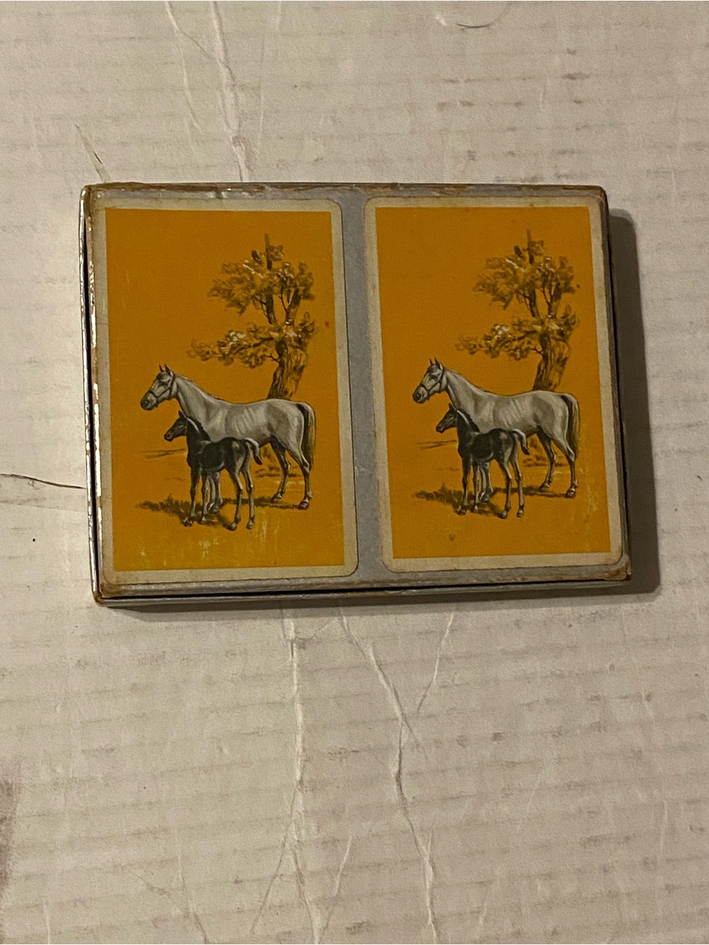 Horses double deck VTG Russell Gladstone Canasta playing cards USA
